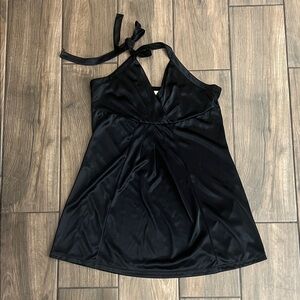 DKNY Black Satin Halter Top